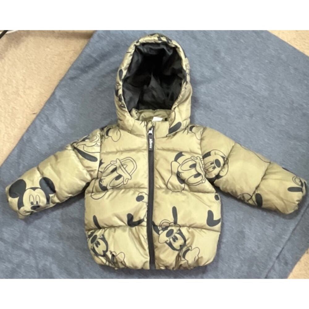 Disney/H&M Olive Green 12Mth Unisex Disney Face Characters Full Zipper Coat